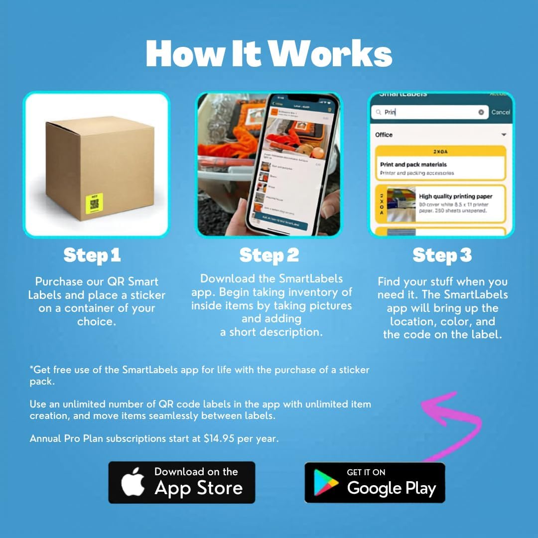 QR Code Labels for Storage, Organization, Moving & Inventory