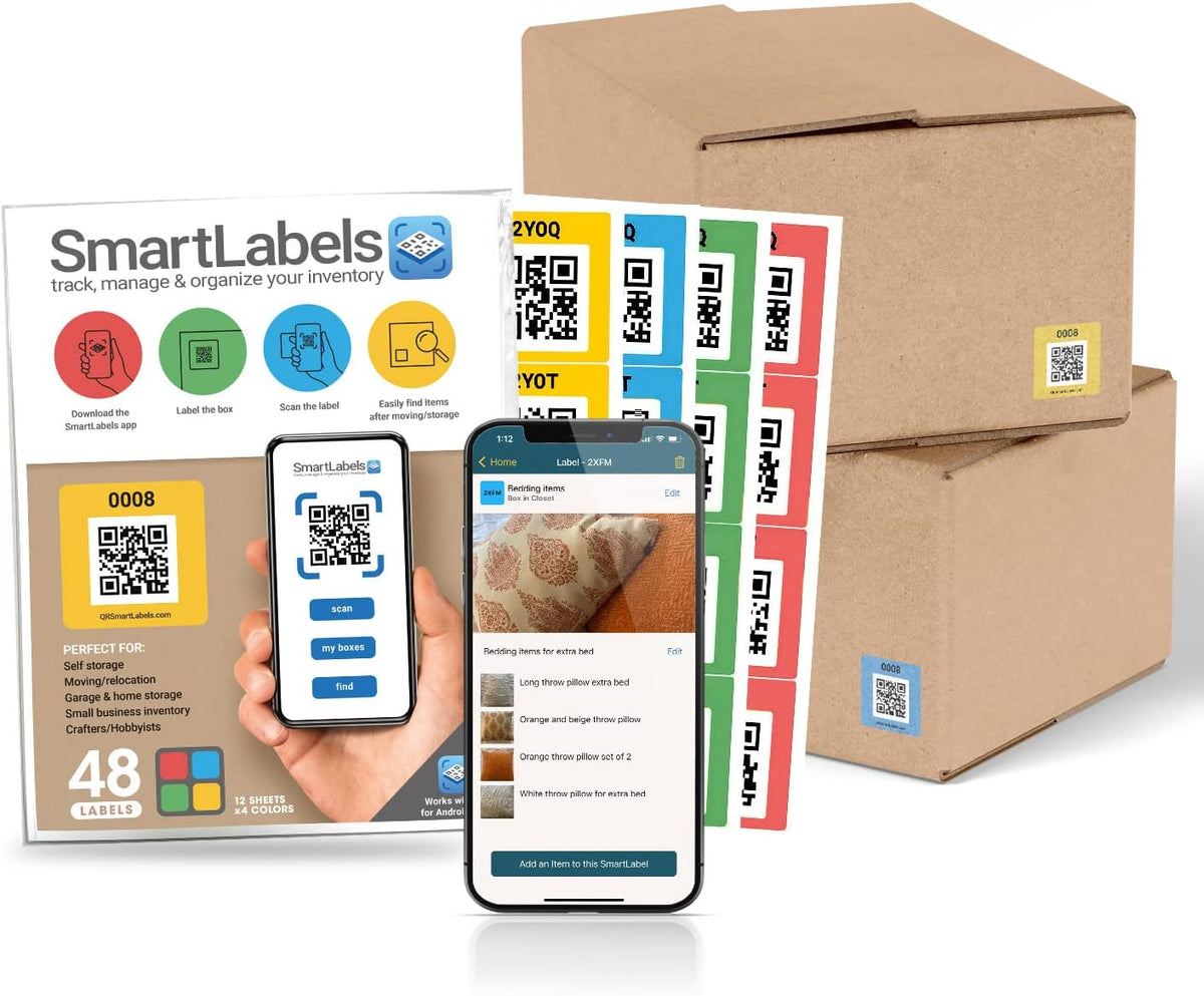 QR Code Labels for Storage, Organization, Moving & Inventory
