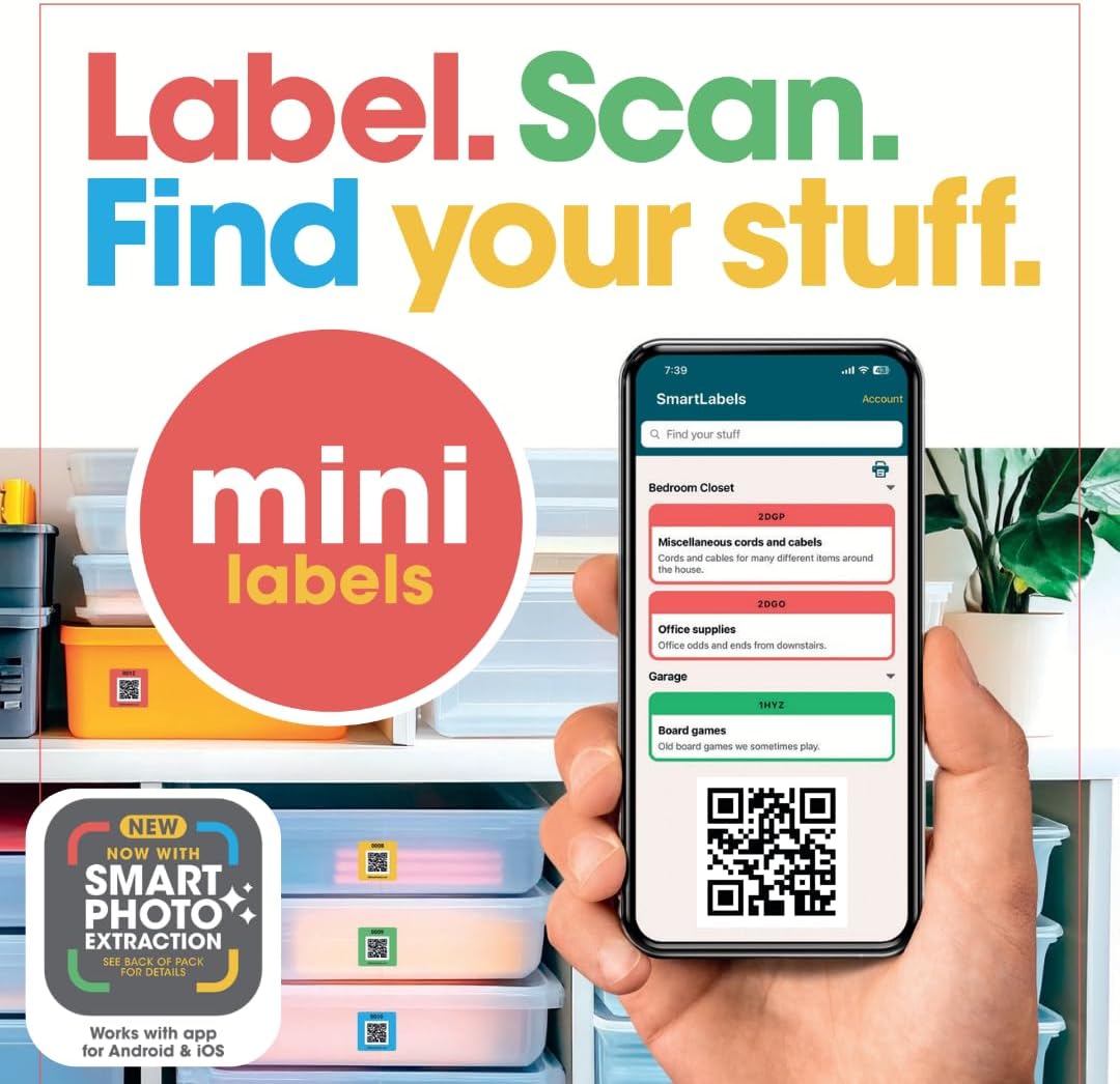QR Code Labels for Storage, Organization, Moving & Inventory