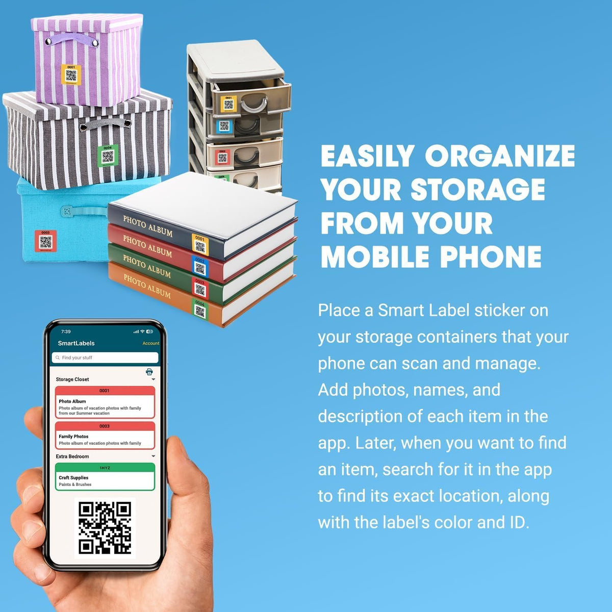 QR Code Labels for Storage, Organization, Moving & Inventory