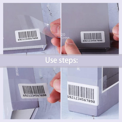 500 Clear Label Protectors, 3.15 x 1.2 in, Waterproof Barcode Covers | Pvc Film, Rounded Corners, Resists Water And Scratches, Helps Prevent Peeling, For Books, Labels, Library And Office Use