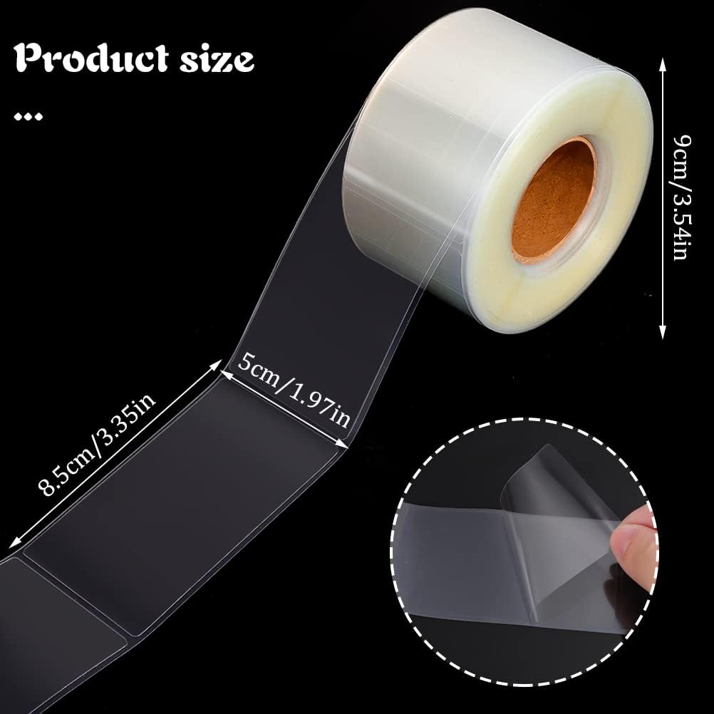 500 Clear Label Protectors, 3.15 x 1.2 in, Waterproof Barcode Covers | Pvc Film, Rounded Corners, Resists Water And Scratches, Helps Prevent Peeling, For Books, Labels, Library And Office Use