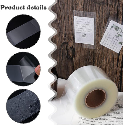 500 Clear Label Protectors, 3.15 x 1.2 in, Waterproof Barcode Covers | Pvc Film, Rounded Corners, Resists Water And Scratches, Helps Prevent Peeling, For Books, Labels, Library And Office Use