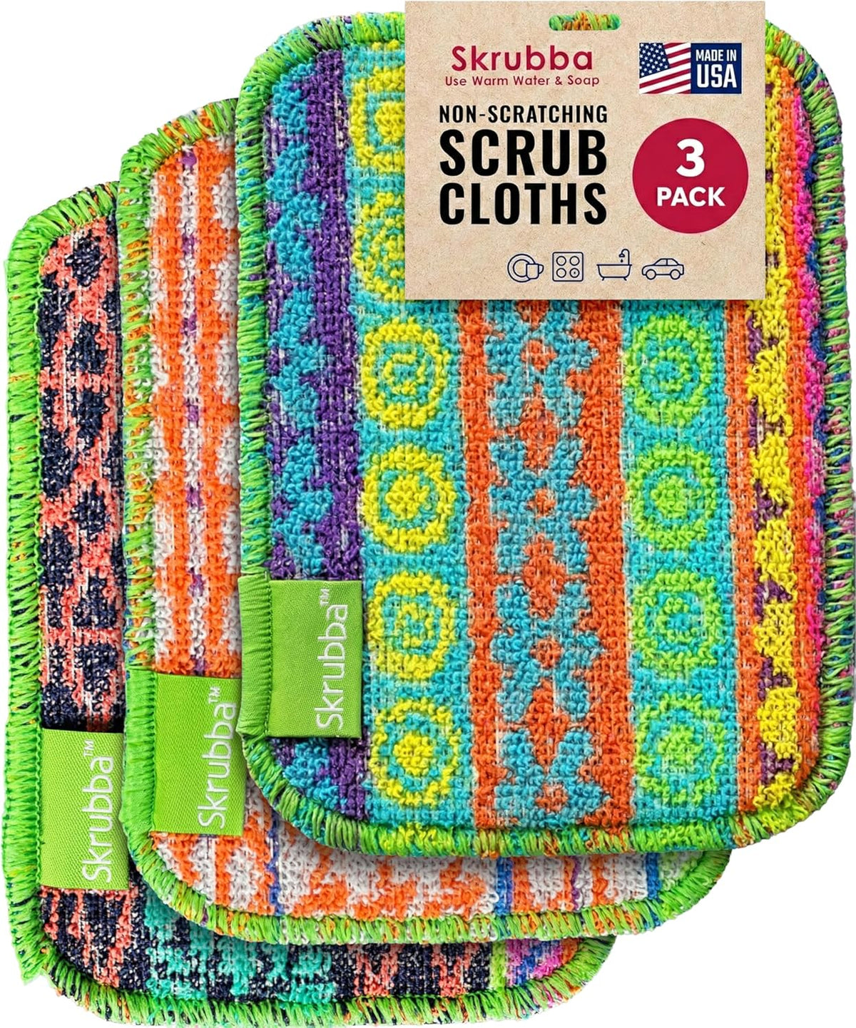 ! Skrubba Reusable Dish Scrubbers – Non-Scratch Scouring Pads for Kitchen & Household – Eco-Friendly, Dishwasher Safe Scrub Sponges for Dishes, Pots & Pans (Vogue)