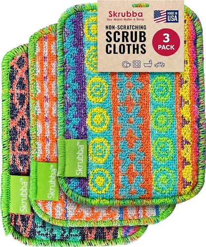 ! Skrubba Reusable Dish Scrubbers – Non-Scratch Scouring Pads for Kitchen & Household – Eco-Friendly, Dishwasher Safe Scrub Sponges for Dishes, Pots & Pans (Vogue)