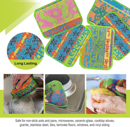 ! Skrubba Reusable Dish Scrubbers – Non-Scratch Scouring Pads for Kitchen & Household – Eco-Friendly, Dishwasher Safe Scrub Sponges for Dishes, Pots & Pans (Vogue)