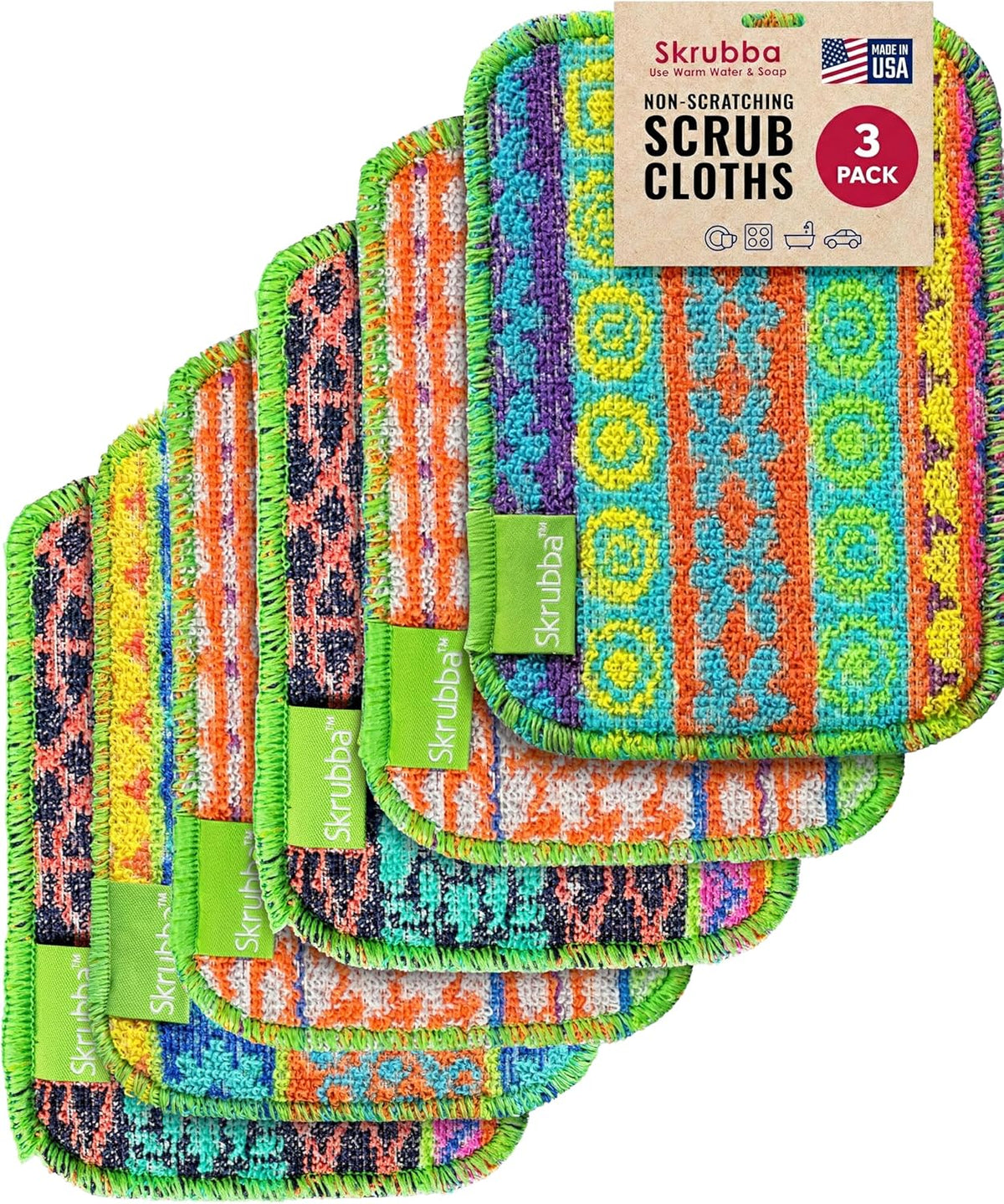 ! Skrubba Reusable Dish Scrubbers – Non-Scratch Scouring Pads for Kitchen & Household – Eco-Friendly, Dishwasher Safe Scrub Sponges for Dishes, Pots & Pans (Vogue)