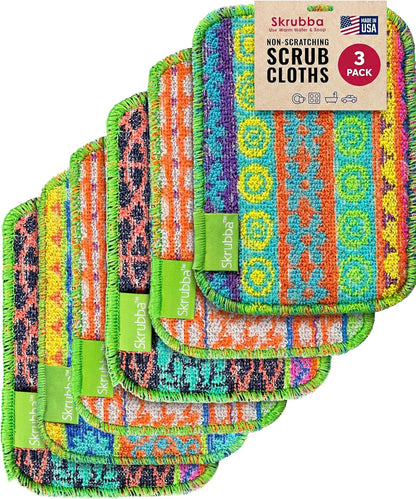 ! Skrubba Reusable Dish Scrubbers – Non-Scratch Scouring Pads for Kitchen & Household – Eco-Friendly, Dishwasher Safe Scrub Sponges for Dishes, Pots & Pans (Vogue)
