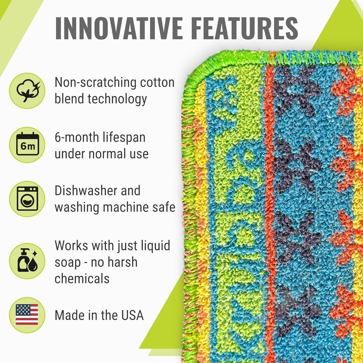 ! Skrubba Reusable Dish Scrubbers – Non-Scratch Scouring Pads for Kitchen & Household – Eco-Friendly, Dishwasher Safe Scrub Sponges for Dishes, Pots & Pans (Vogue)