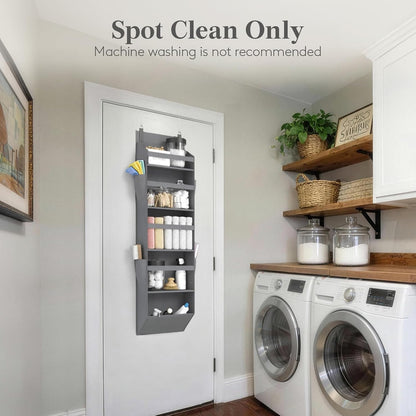 1 Pack Over the Door Organizer 5 Section Hanging Storage, Dark Gray