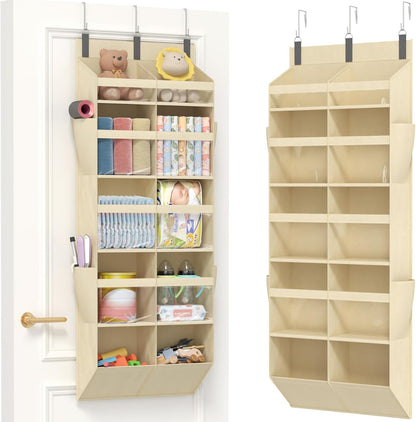 1 Pack Over the Door Organizer 5 Section Hanging Storage, Dark Gray