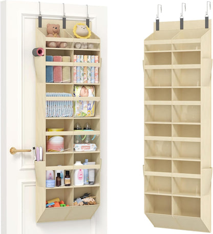 1 Pack Over the Door Organizer 5 Section Hanging Storage, Dark Gray