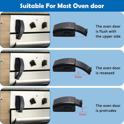 1.8x3.1 Inch Childproof Oven Door Lock 2 Pack Updated Oven Front Lock Child Safety Oven Lock Baby Proofing