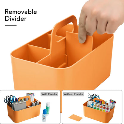 2 Pack Caddy Organizer with Handle, Portable Plastic Caddy, Storage Organization for Cleaning, Bath, Makeup, Art, Craft, Stationery, Classroom and Office, Tote Organizer