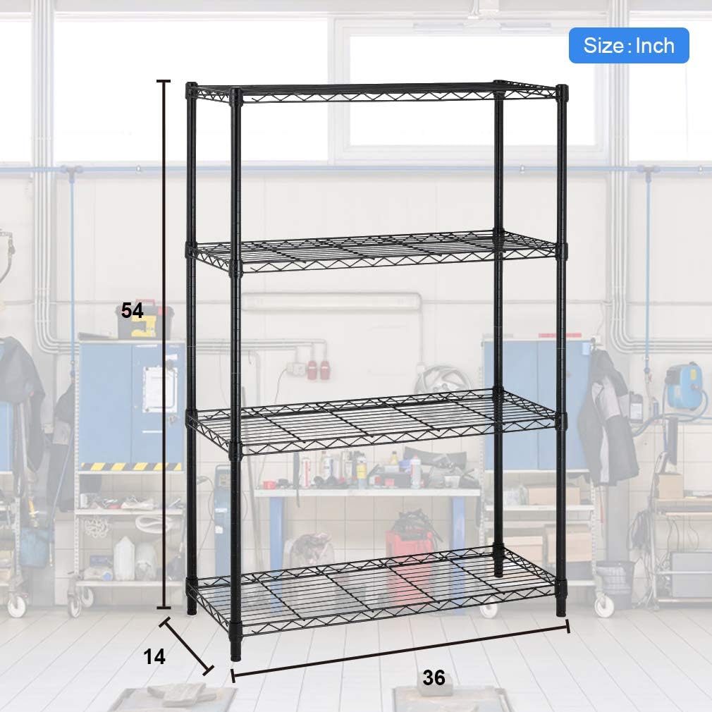 36"x14"x54" 4 Tier Layer Shelf Adjustable Steel Commercial Wire Metal Shelving Rack