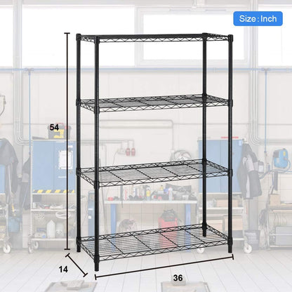 36"x14"x54" 4 Tier Layer Shelf Adjustable Steel Commercial Wire Metal Shelving Rack