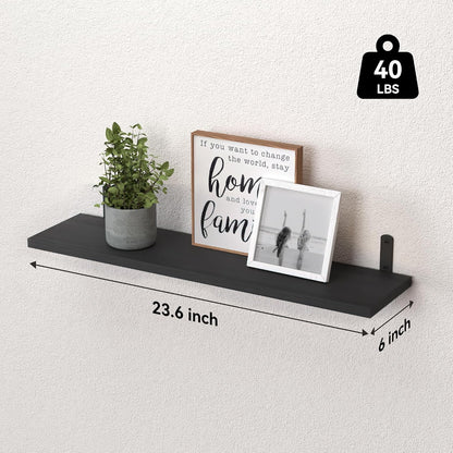 WOPITUES Floating Shelves Set of 6 for Wall Decor & Storage, Rustic Brown