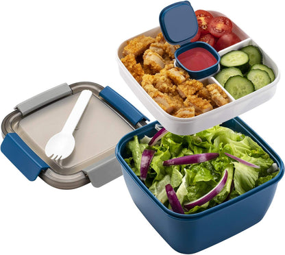 Salad Lunch Container To Go, BPA-Free 52-oz Salad Bowls to go for lunch