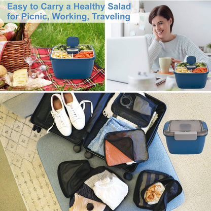 Salad Lunch Container To Go, BPA-Free 52-oz Salad Bowls to go for lunch