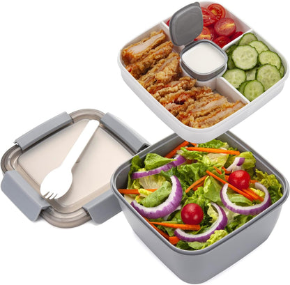 Salad Lunch Container To Go, BPA-Free 52-oz Salad Bowls to go for lunch