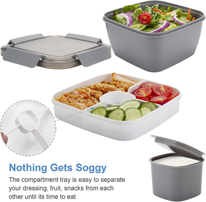 Salad Lunch Container To Go, BPA-Free 52-oz Salad Bowls to go for lunch