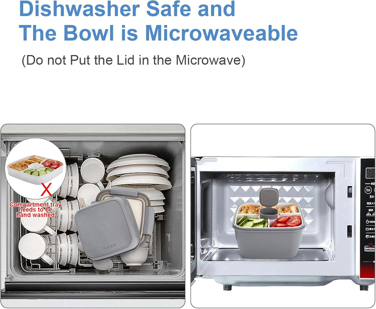 Salad Lunch Container To Go, BPA-Free 52-oz Salad Bowls to go for lunch