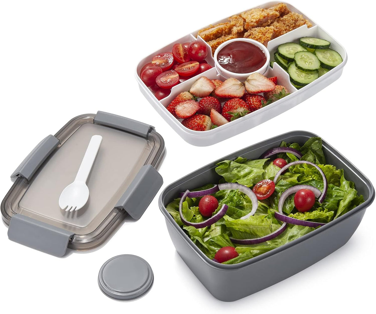 Salad Lunch Container To Go, BPA-Free 52-oz Salad Bowls to go for lunch