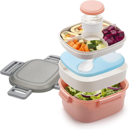 Salad Lunch Container To Go, BPA-Free 52-oz Salad Bowls to go for lunch