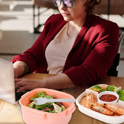 Salad Lunch Container To Go, BPA-Free 52-oz Salad Bowls to go for lunch