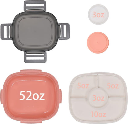 Salad Lunch Container To Go, BPA-Free 52-oz Salad Bowls to go for lunch