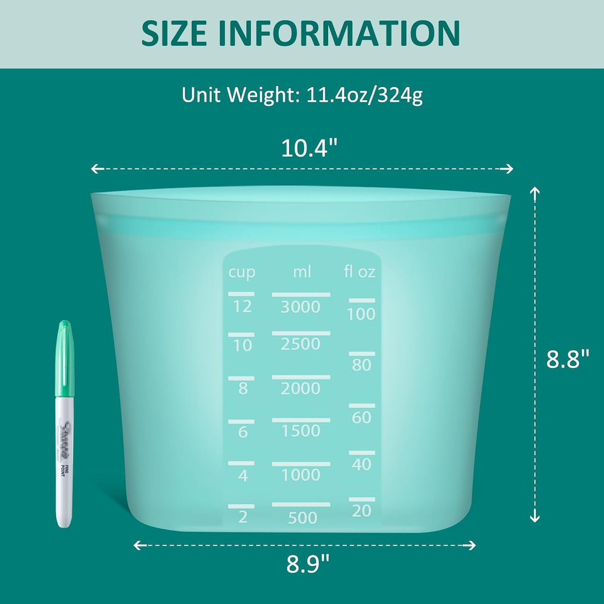 Extra Large Reusable Silicone Food Storage Bags 4 Pack, 0.8 Gallon/3000ml, 100% Silicone Stand-Up Wide-Open Zip-Lock Reusable Bags for Large Items, Microwave Freezer Oven Dishwasher Safe, Translucent