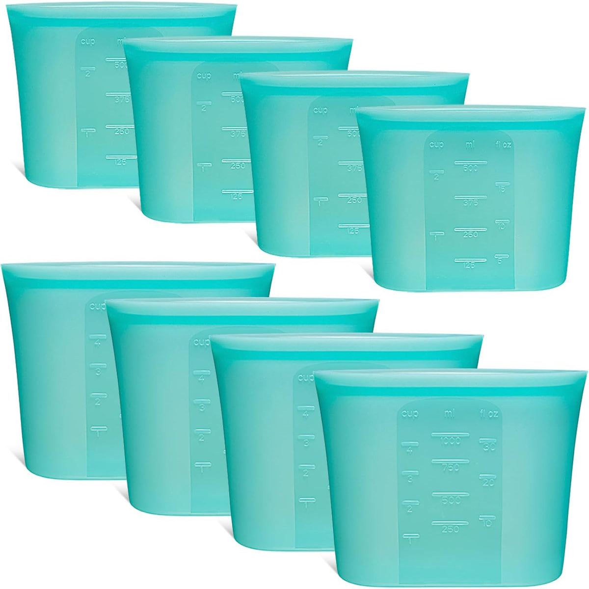 Extra Large Reusable Silicone Food Storage Bags 4 Pack, 0.8 Gallon/3000ml, 100% Silicone Stand-Up Wide-Open Zip-Lock Reusable Bags for Large Items, Microwave Freezer Oven Dishwasher Safe, Translucent