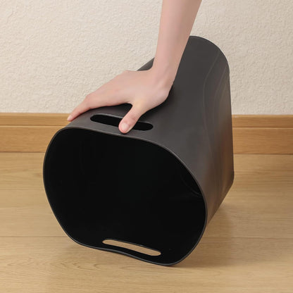 Small Trash Can, 3.5 Gallon Slim Garbage Can Plastic Waste Basket with Handles Container Bin for Narrow Spaces Bathroom, Bedroom, Kitchen, Office at Home, Black