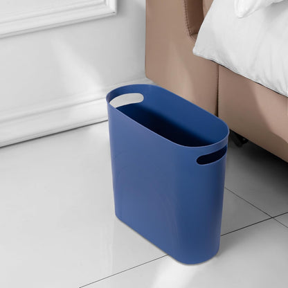 Small Trash Can, 3.5 Gallon Slim Garbage Can Plastic Waste Basket with Handles Container Bin for Narrow Spaces Bathroom, Bedroom, Kitchen, Office at Home, Black