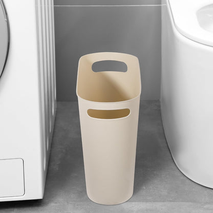 Small Trash Can, 3.5 Gallon Slim Garbage Can Plastic Waste Basket with Handles Container Bin for Narrow Spaces Bathroom, Bedroom, Kitchen, Office at Home, Black