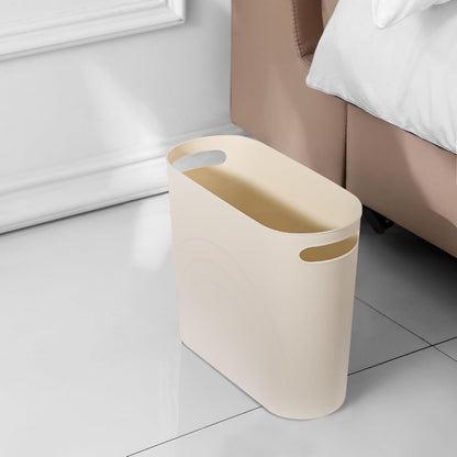 Small Trash Can, 3.5 Gallon Slim Garbage Can Plastic Waste Basket with Handles Container Bin for Narrow Spaces Bathroom, Bedroom, Kitchen, Office at Home, Black