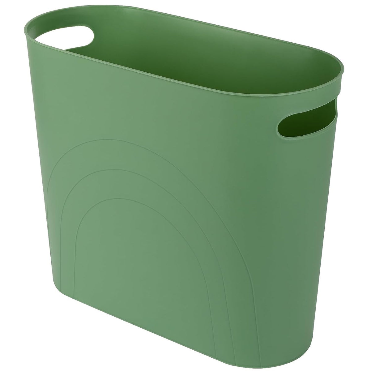 Small Trash Can, 3.5 Gallon Slim Garbage Can Plastic Waste Basket with Handles Container Bin for Narrow Spaces Bathroom, Bedroom, Kitchen, Office at Home, Black
