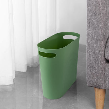 Small Trash Can, 3.5 Gallon Slim Garbage Can Plastic Waste Basket with Handles Container Bin for Narrow Spaces Bathroom, Bedroom, Kitchen, Office at Home, Black