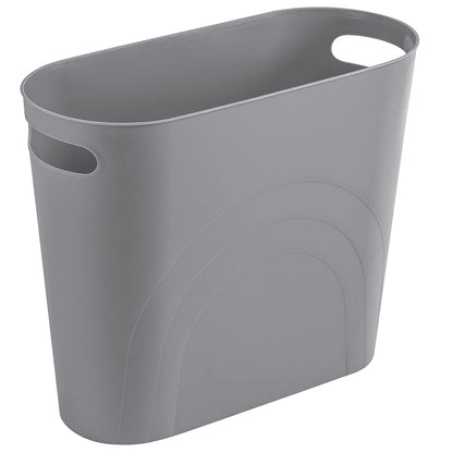 Small Trash Can, 3.5 Gallon Slim Garbage Can Plastic Waste Basket with Handles Container Bin for Narrow Spaces Bathroom, Bedroom, Kitchen, Office at Home, Black