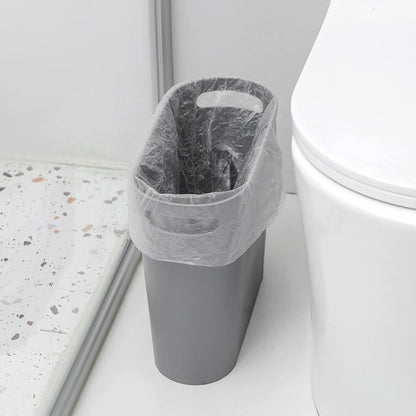 Small Trash Can, 3.5 Gallon Slim Garbage Can Plastic Waste Basket with Handles Container Bin for Narrow Spaces Bathroom, Bedroom, Kitchen, Office at Home, Black