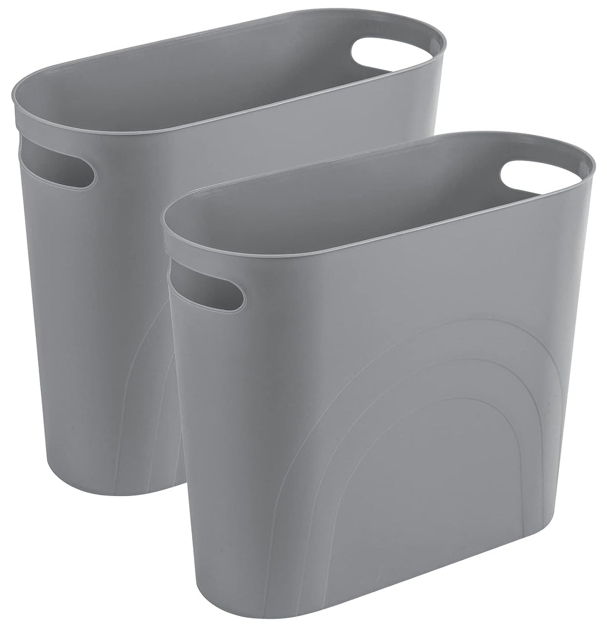 Small Trash Can, 3.5 Gallon Slim Garbage Can Plastic Waste Basket with Handles Container Bin for Narrow Spaces Bathroom, Bedroom, Kitchen, Office at Home, Black