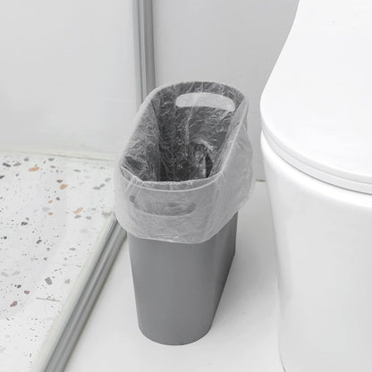 Small Trash Can, 3.5 Gallon Slim Garbage Can Plastic Waste Basket with Handles Container Bin for Narrow Spaces Bathroom, Bedroom, Kitchen, Office at Home, Black