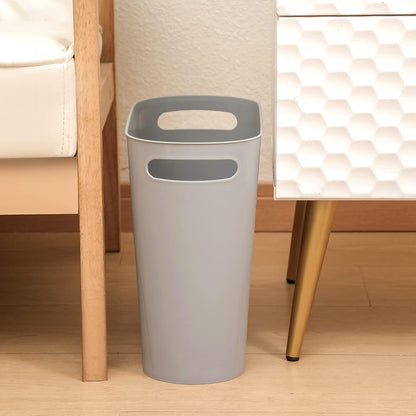 Small Trash Can, 3.5 Gallon Slim Garbage Can Plastic Waste Basket with Handles Container Bin for Narrow Spaces Bathroom, Bedroom, Kitchen, Office at Home, Black