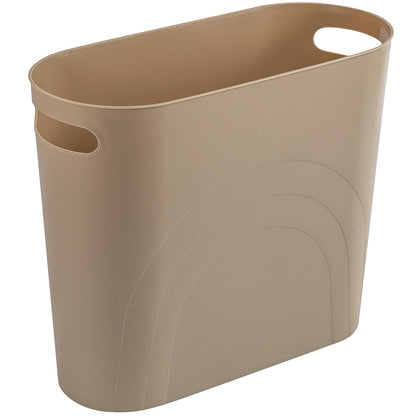 Small Trash Can, 3.5 Gallon Slim Garbage Can Plastic Waste Basket with Handles Container Bin for Narrow Spaces Bathroom, Bedroom, Kitchen, Office at Home, Black