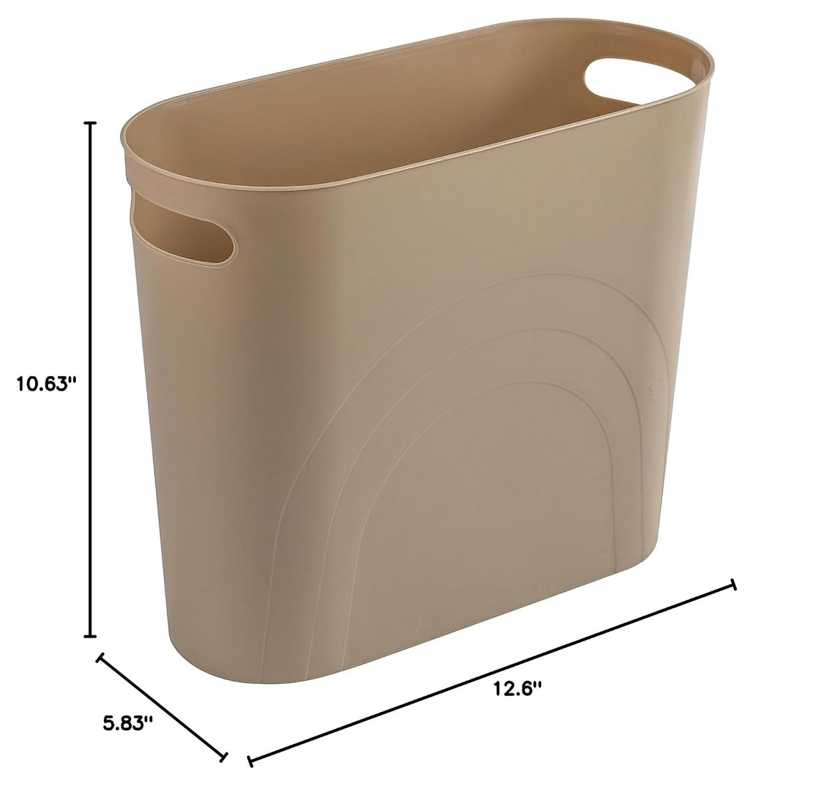 Small Trash Can, 3.5 Gallon Slim Garbage Can Plastic Waste Basket with Handles Container Bin for Narrow Spaces Bathroom, Bedroom, Kitchen, Office at Home, Black