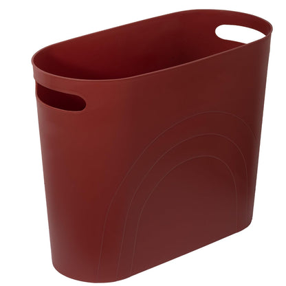 Small Trash Can, 3.5 Gallon Slim Garbage Can Plastic Waste Basket with Handles Container Bin for Narrow Spaces Bathroom, Bedroom, Kitchen, Office at Home, Black