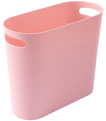 Small Trash Can, 3.5 Gallon Slim Garbage Can Plastic Waste Basket with Handles Container Bin for Narrow Spaces Bathroom, Bedroom, Kitchen, Office at Home, Black