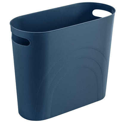 Small Trash Can, 3.5 Gallon Slim Garbage Can Plastic Waste Basket with Handles Container Bin for Narrow Spaces Bathroom, Bedroom, Kitchen, Office at Home, Black