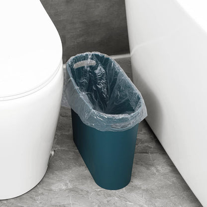 Small Trash Can, 3.5 Gallon Slim Garbage Can Plastic Waste Basket with Handles Container Bin for Narrow Spaces Bathroom, Bedroom, Kitchen, Office at Home, Black