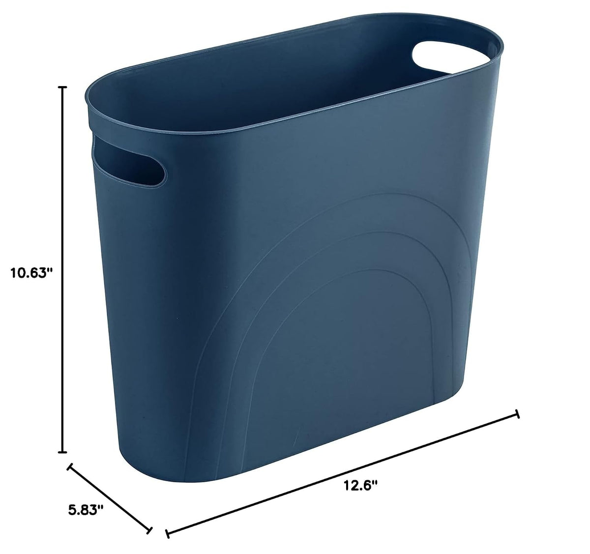 Small Trash Can, 3.5 Gallon Slim Garbage Can Plastic Waste Basket with Handles Container Bin for Narrow Spaces Bathroom, Bedroom, Kitchen, Office at Home, Black